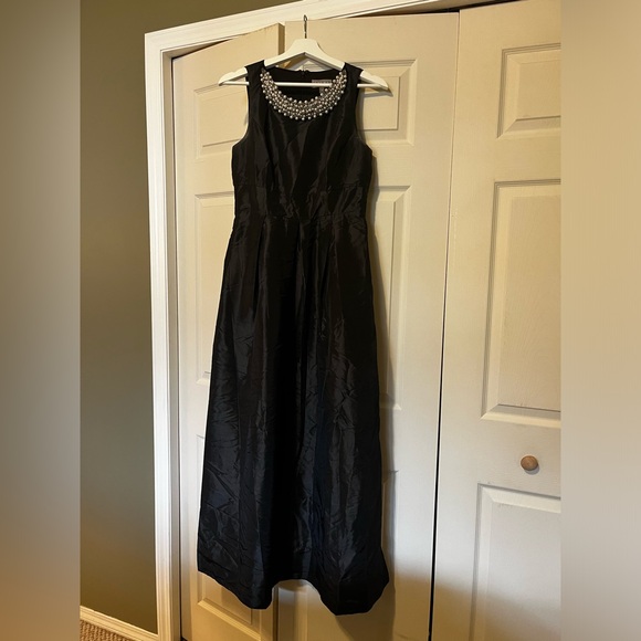 Black Laura Petites Formal Dress with Pearls - Picture 1 of 4